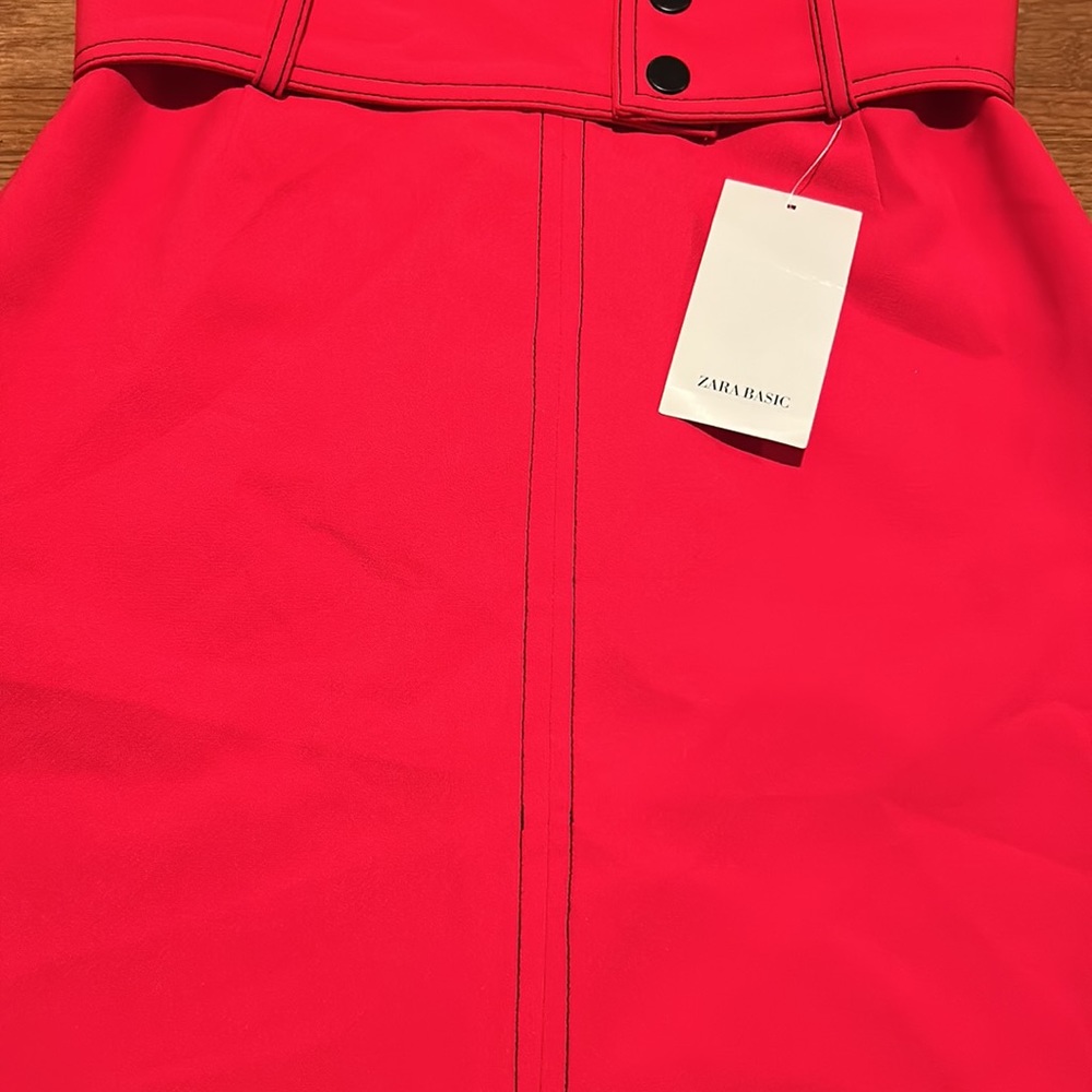 ZARA TOPSTITCHED PENCIL SKIRT - Picture 9 of 9